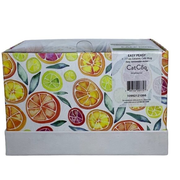 Lang Cat Coq Gift Mug with Reusable Gift Box Lemon Theme Floral Large 17 OZ - Picture 12 of 16